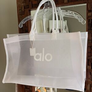 ALO Yoga transparent White mesh Tote Bag